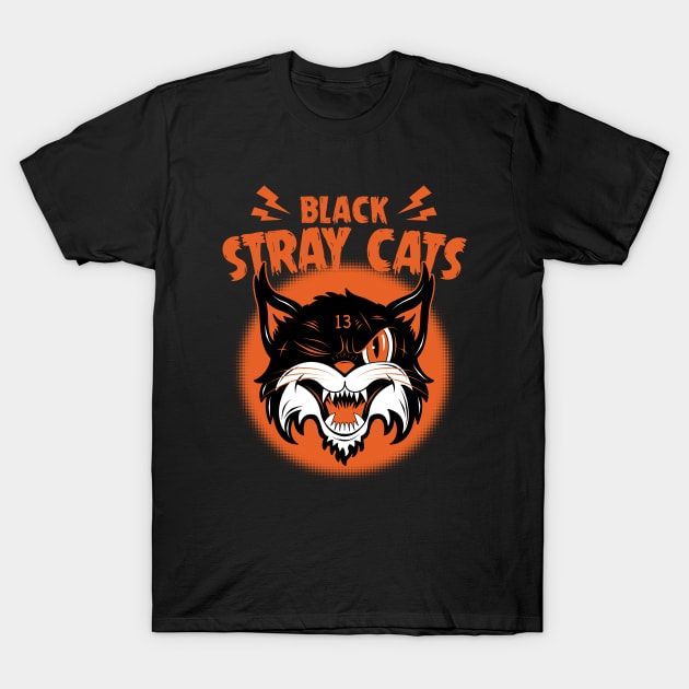 Black Stray Cats T-Shirt by BlackMorelli